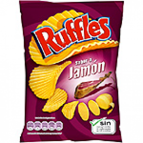 RUFFLES patatas fritas sabor jamon bolsa 133 grs